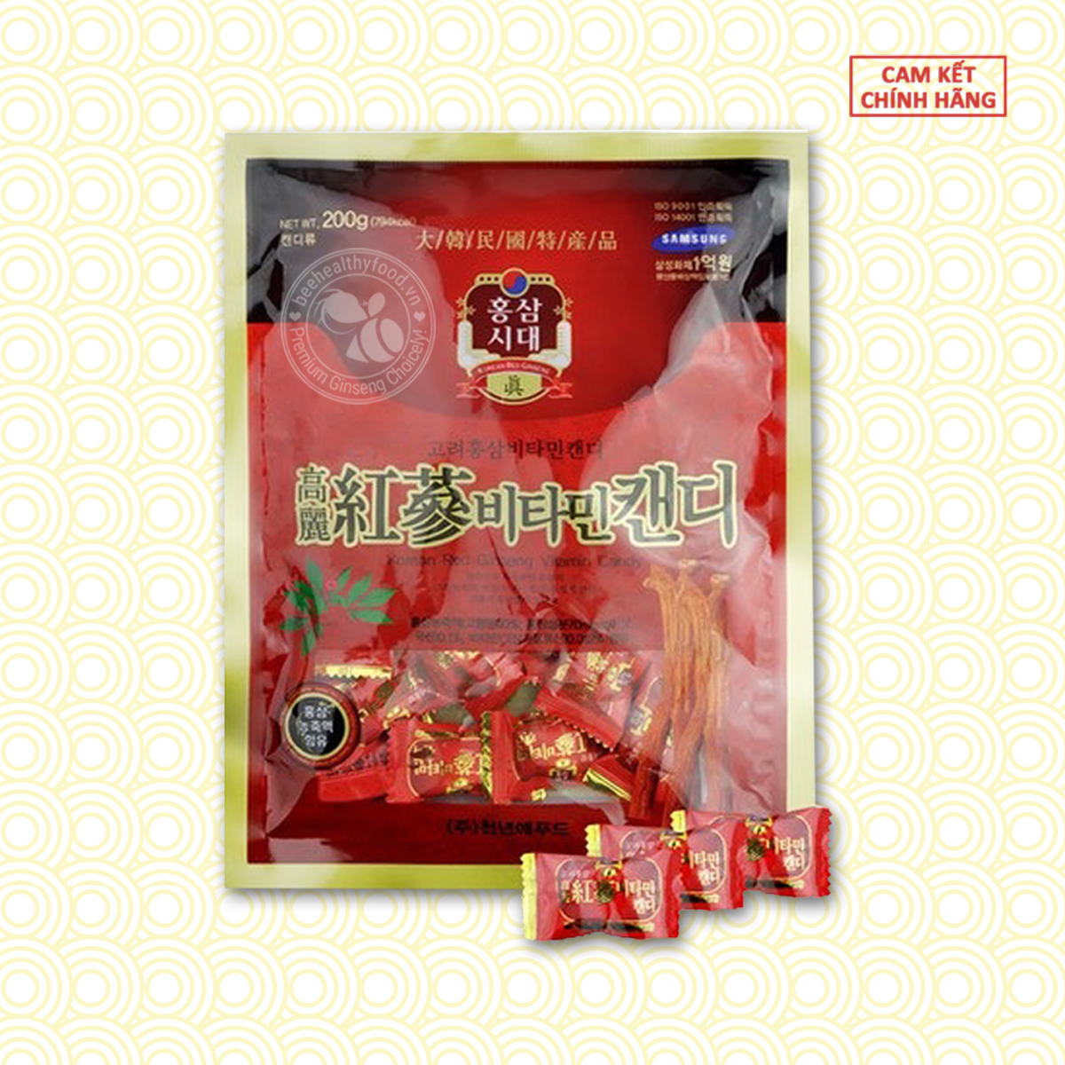 Kẹo Hồng Sâm Vitamin 200g Hàn Quốc